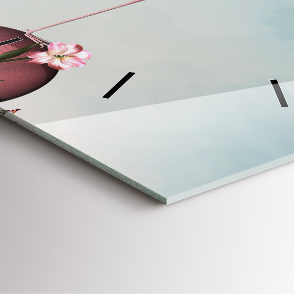 Zegar na ścianę kwadratowy Surrealistyczny flaming