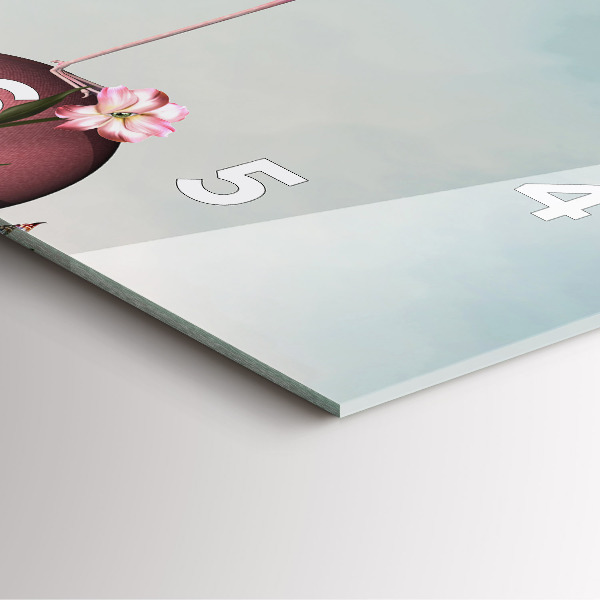 Zegar na ścianę kwadratowy Surrealistyczny flaming