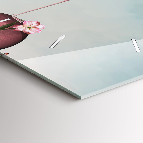 Zegar na ścianę kwadratowy Surrealistyczny flaming