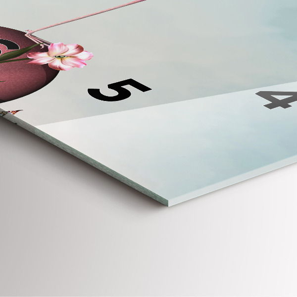 Zegar na ścianę kwadratowy Surrealistyczny flaming