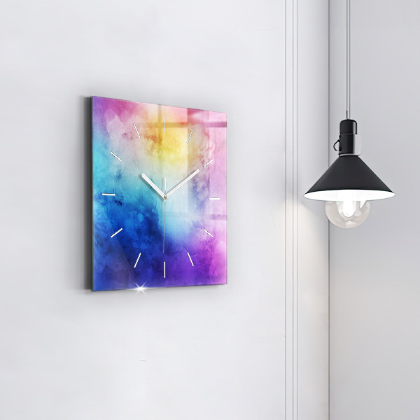Zegar na ścianę kwadratowy Kolorowe Plamy