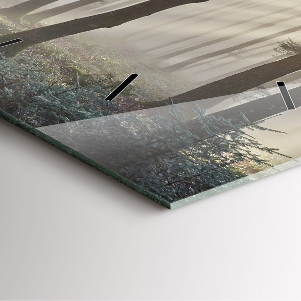 Zegar na ścianę kwadratowy Las we mgle