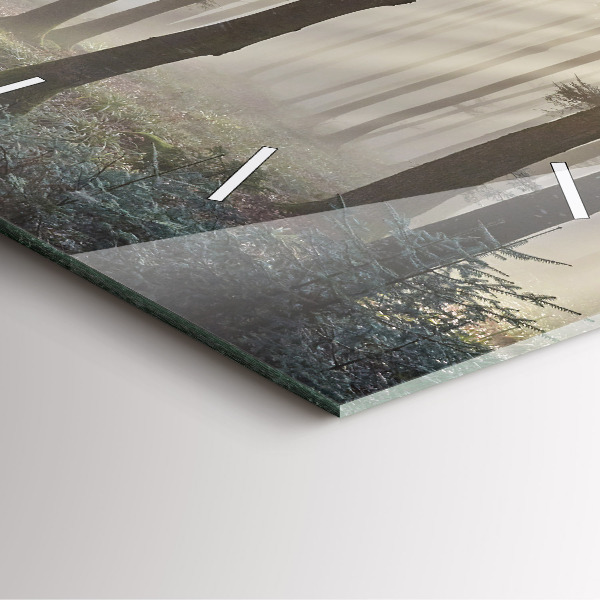 Zegar na ścianę kwadratowy Las we mgle