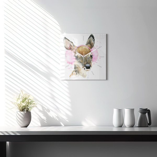 Zegar na ścianę kwadratowy Jeleń leśny