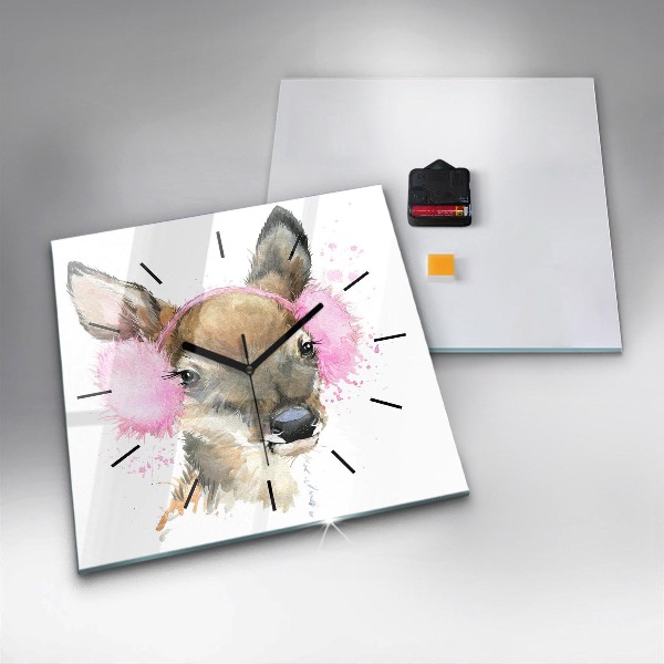 Zegar na ścianę kwadratowy Jeleń leśny