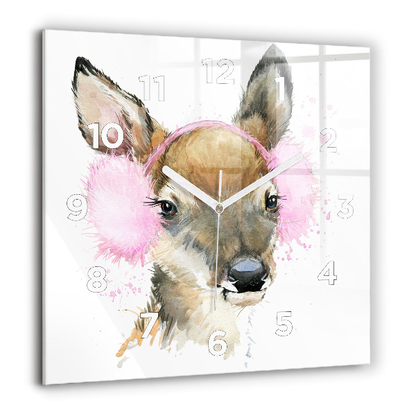Zegar na ścianę kwadratowy Jeleń leśny