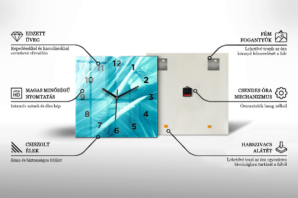 Zegar na ścianę kwadratowy Geometryczna abstrakcja