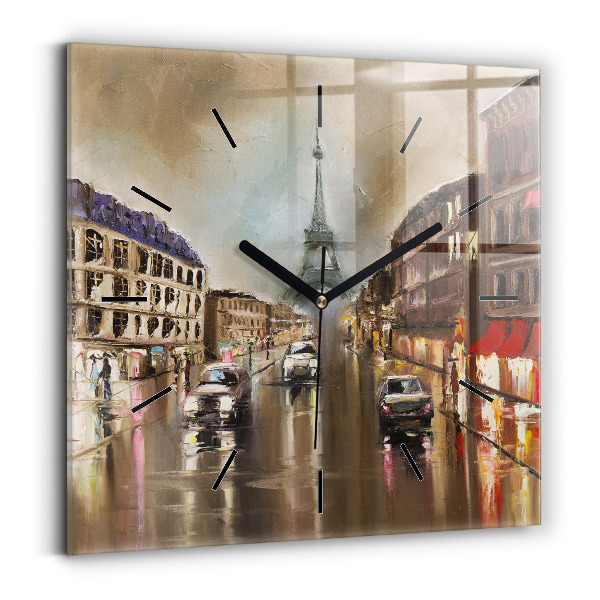 Zegar na ścianę kwadratowy Architektura miasta Paryż