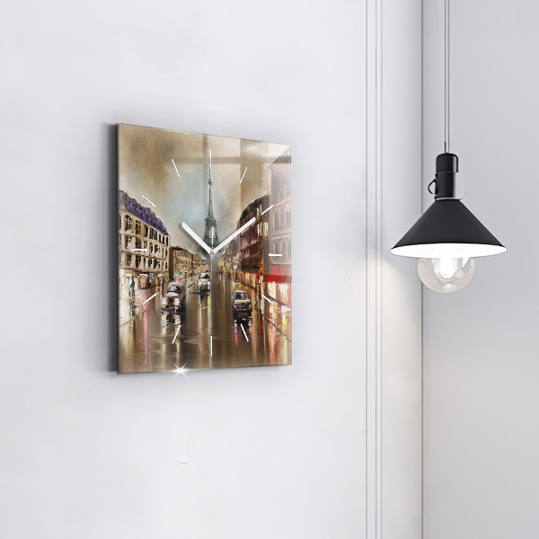 Zegar na ścianę kwadratowy Architektura miasta Paryż