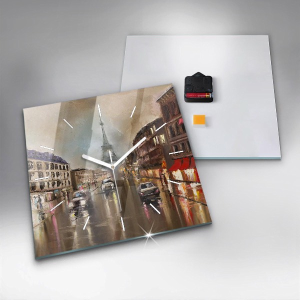Zegar na ścianę kwadratowy Architektura miasta Paryż