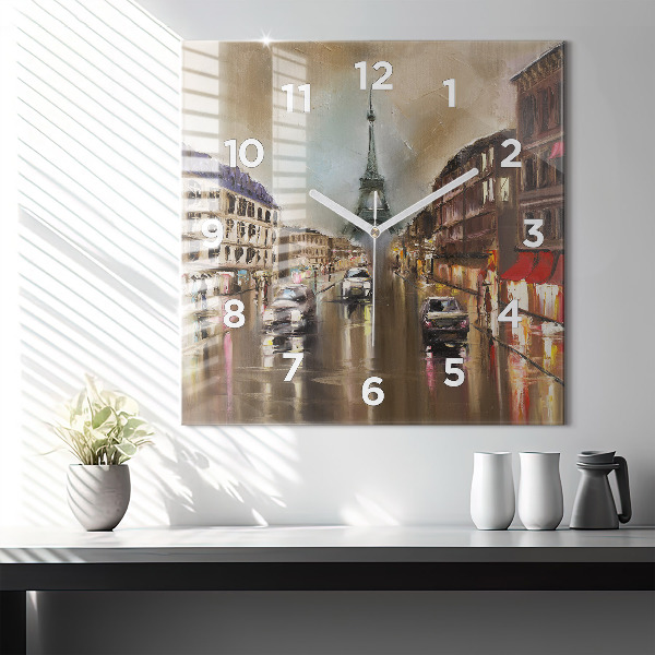 Zegar na ścianę kwadratowy Architektura miasta Paryż