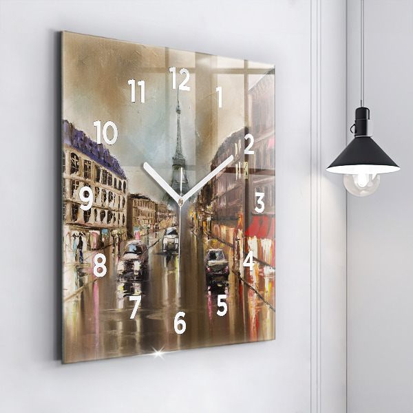 Zegar na ścianę kwadratowy Architektura miasta Paryż