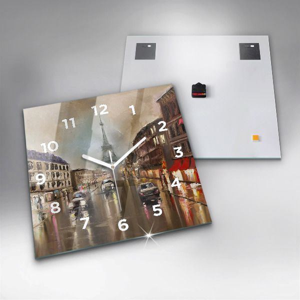 Zegar na ścianę kwadratowy Architektura miasta Paryż
