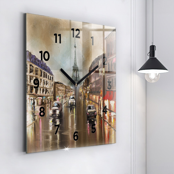 Zegar na ścianę kwadratowy Architektura miasta Paryż
