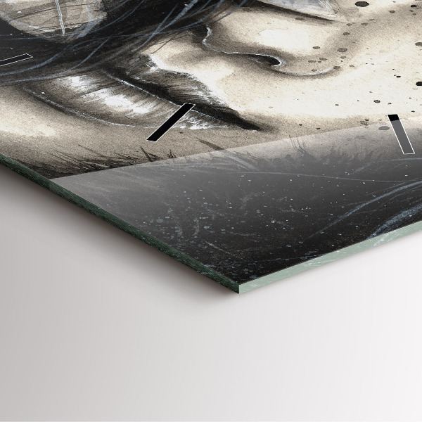 Zegar na ścianę kwadratowy Malowany portret