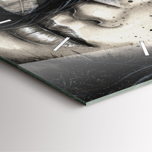 Zegar na ścianę kwadratowy Malowany portret