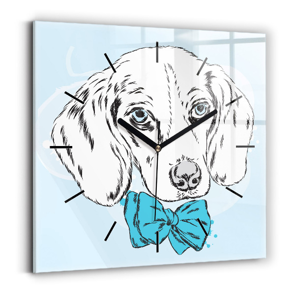 Zegar na ścianę kwadratowy Pies szczeniak