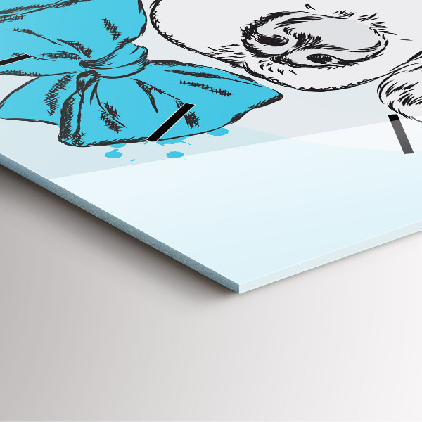 Zegar na ścianę kwadratowy Pies szczeniak