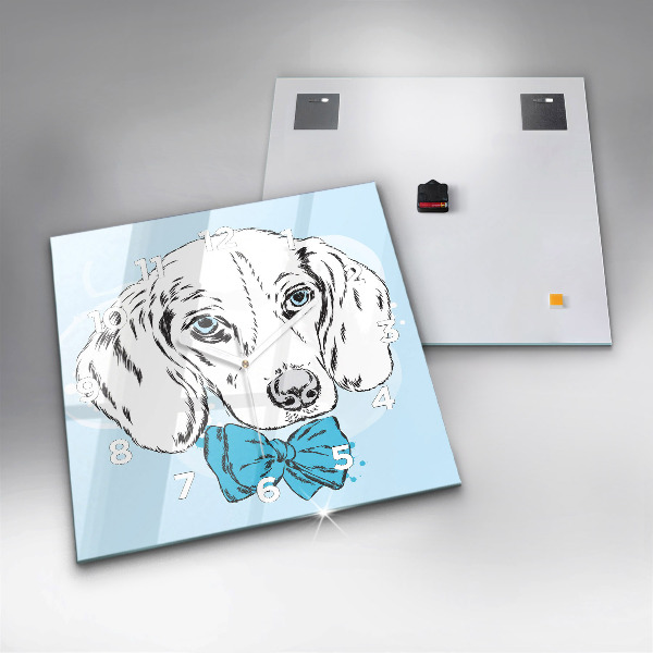 Zegar na ścianę kwadratowy Pies szczeniak