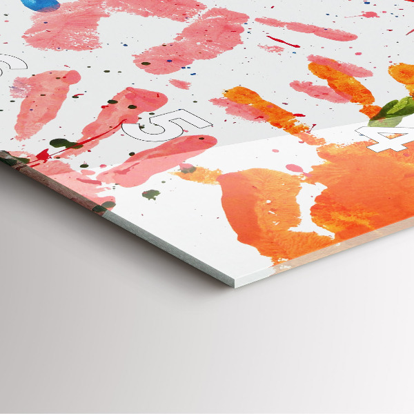 Zegar na ścianę kwadratowy Odbicia dłoni dzieci