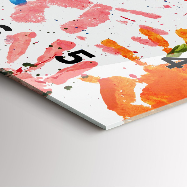 Zegar na ścianę kwadratowy Odbicia dłoni dzieci