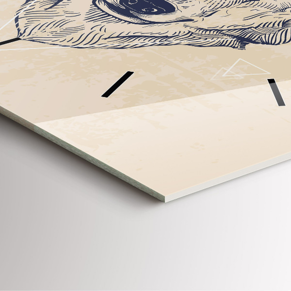 Zegar na ścianę kwadratowy Głowa wilka