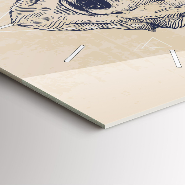 Zegar na ścianę kwadratowy Głowa wilka