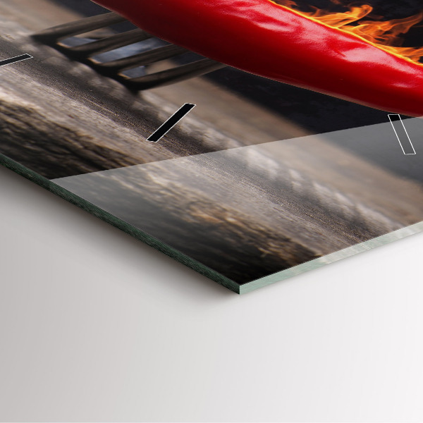 Zegar na ścianę kwadratowy Papryczka pepperoni