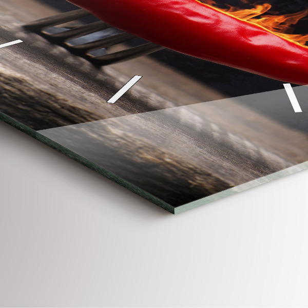 Zegar na ścianę kwadratowy Papryczka pepperoni