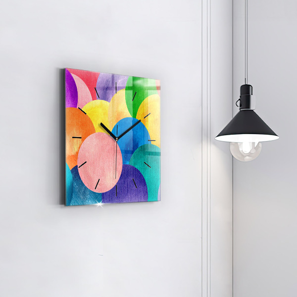 Zegar na ścianę kwadratowy Abstrakcyjne koła