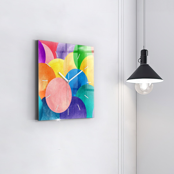 Zegar na ścianę kwadratowy Abstrakcyjne koła