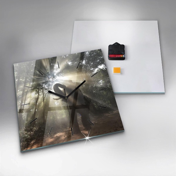 Zegar na ścianę kwadratowy Słoń w dżungli