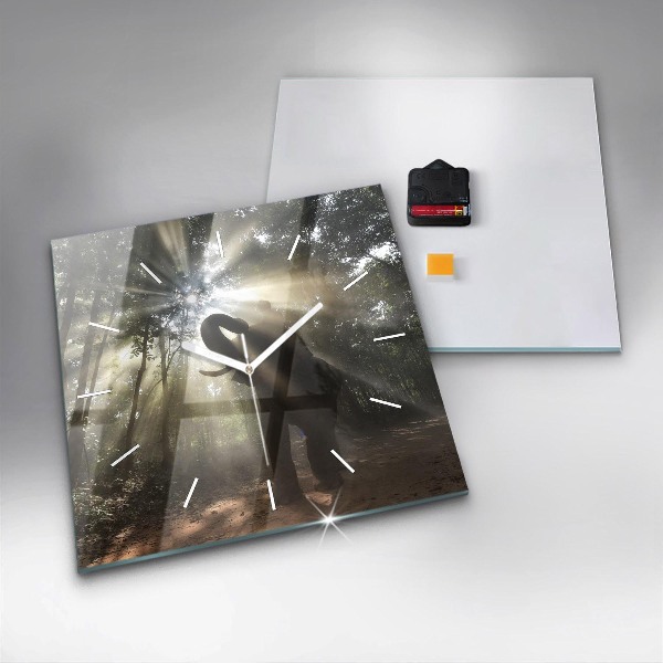 Zegar na ścianę kwadratowy Słoń w dżungli