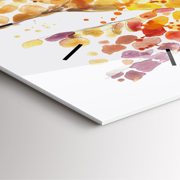 Zegar na ścianę kwadratowy Żyrafa – akwarela