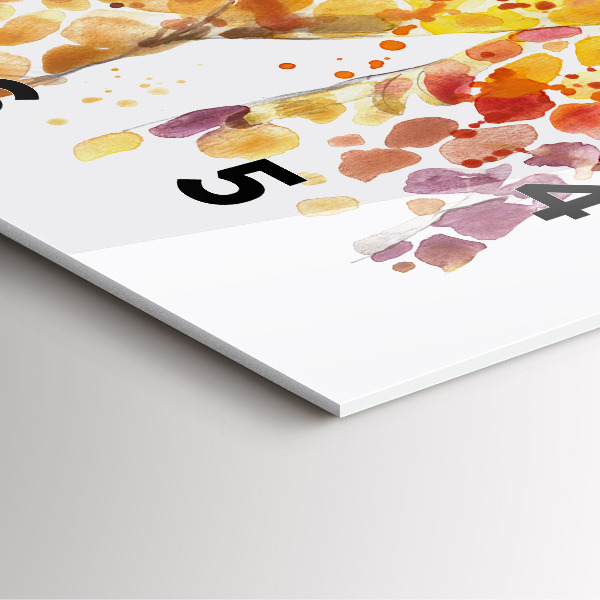 Zegar na ścianę kwadratowy Żyrafa – akwarela