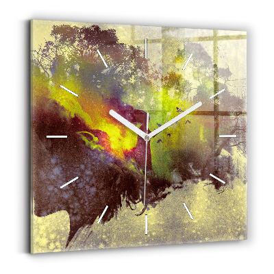 Zegar na ścianę kwadratowy Kobieta w lesie