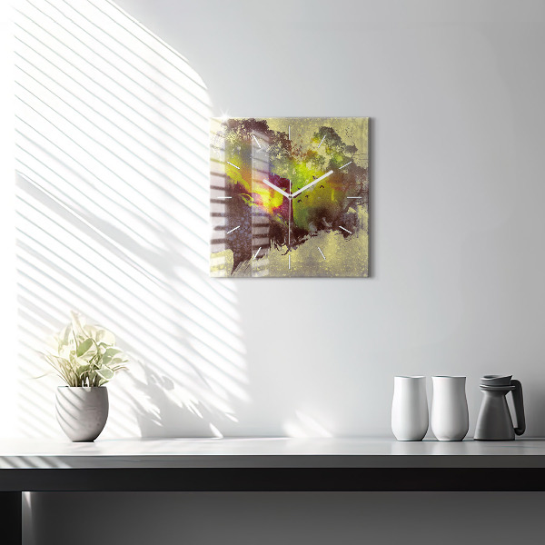 Zegar na ścianę kwadratowy Kobieta w lesie