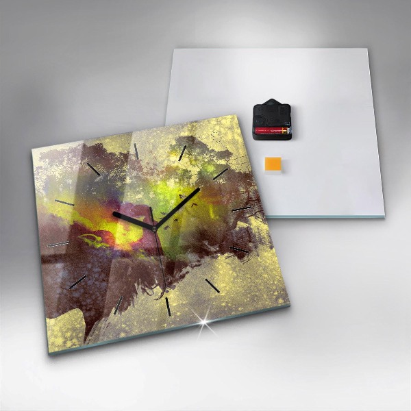 Zegar na ścianę kwadratowy Kobieta w lesie