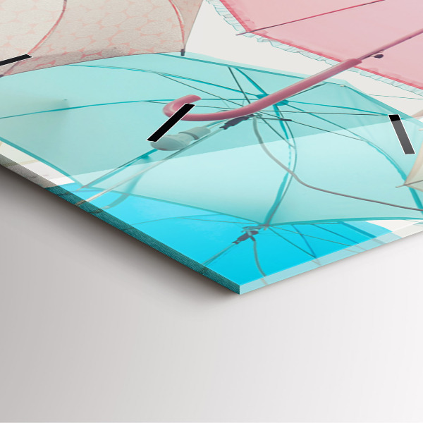 Zegar na ścianę kwadratowy Pastelowe parasole