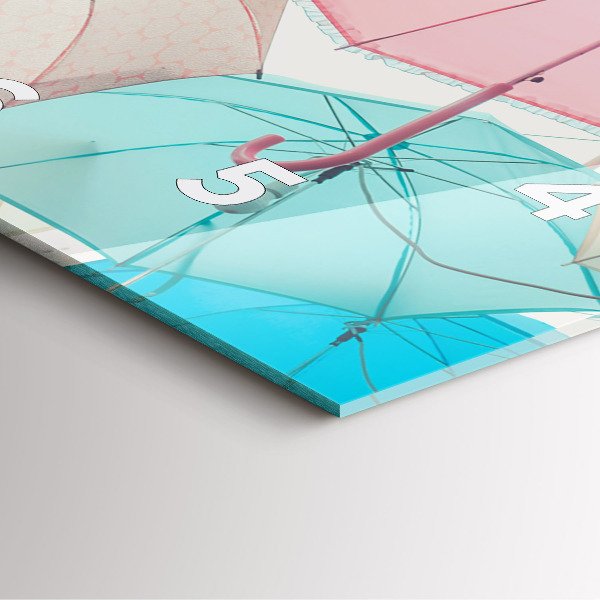 Zegar na ścianę kwadratowy Pastelowe parasole