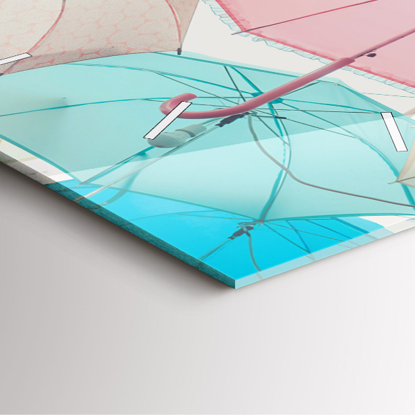 Zegar na ścianę kwadratowy Pastelowe parasole