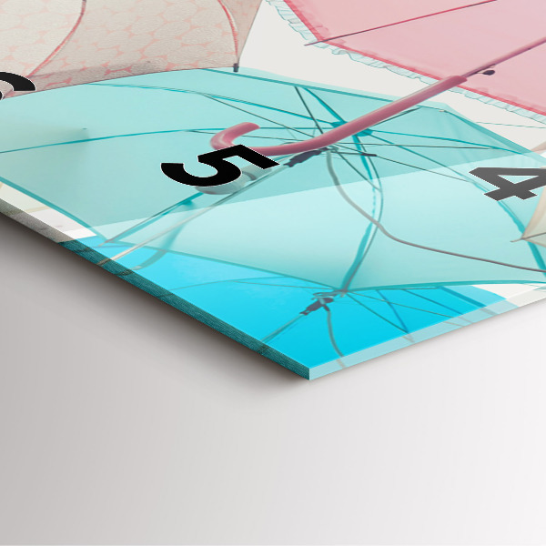 Zegar na ścianę kwadratowy Pastelowe parasole