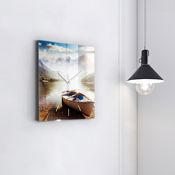 Zegar na ścianę kwadratowy Widok na jezioro