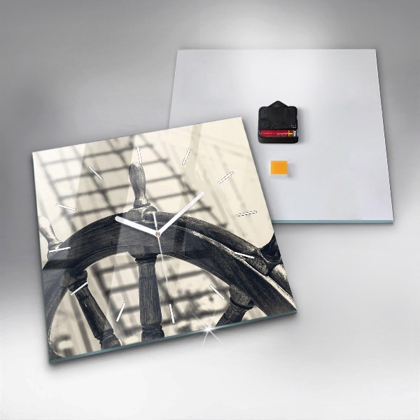 Zegar na ścianę kwadratowy Starożytny statek