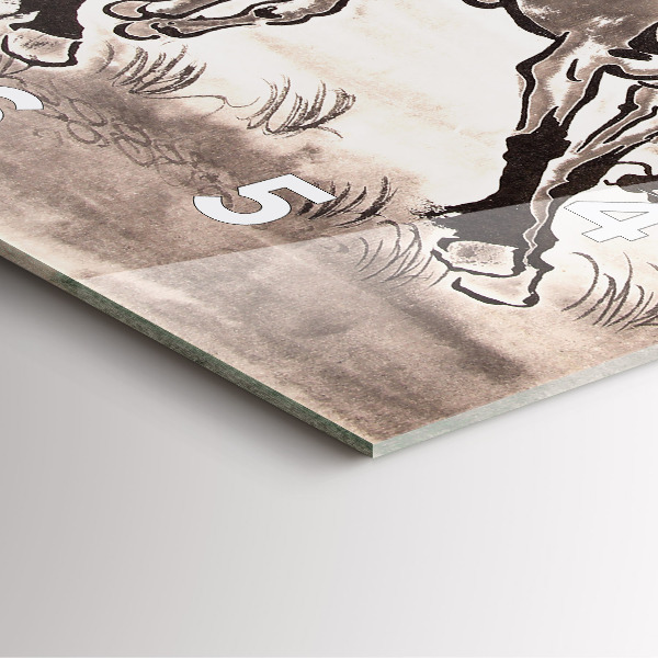 Zegar na ścianę kwadratowy Galopujące konie