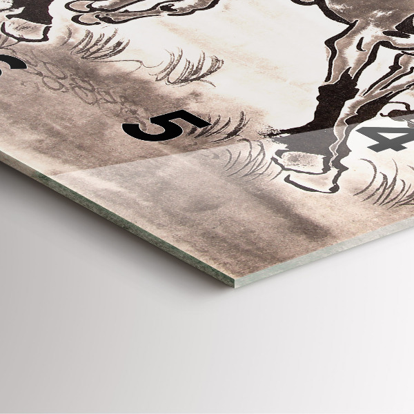 Zegar na ścianę kwadratowy Galopujące konie