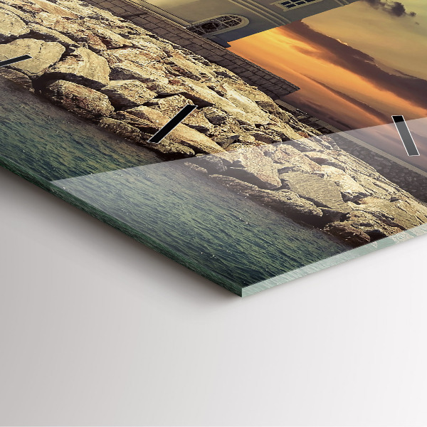 Zegar na ścianę kwadratowy Latarnia morska na wodzie