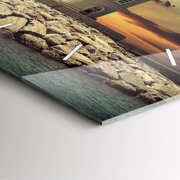 Zegar na ścianę kwadratowy Latarnia morska na wodzie