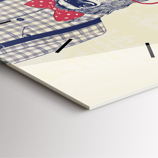 Zegar na ścianę kwadratowy Jeleń w koszuli