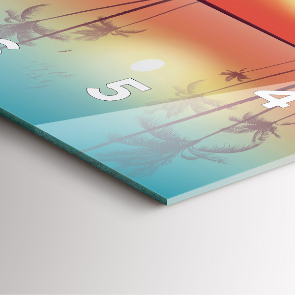 Zegar na ścianę kwadratowy Tropikalne palmy